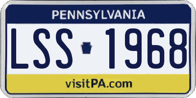 PA license plate LSS1968