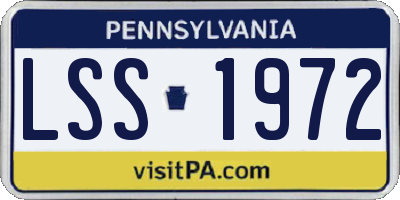 PA license plate LSS1972