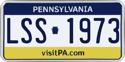 PA license plate LSS1973