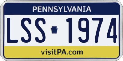 PA license plate LSS1974