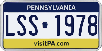 PA license plate LSS1978