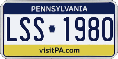 PA license plate LSS1980
