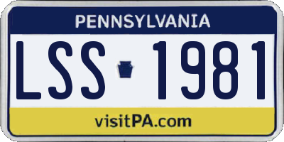 PA license plate LSS1981