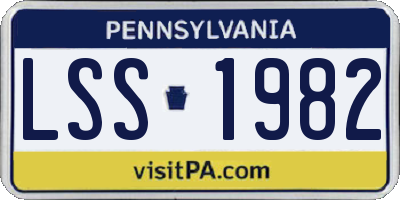 PA license plate LSS1982