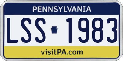PA license plate LSS1983