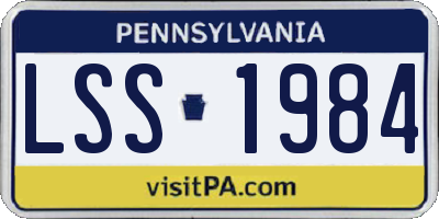 PA license plate LSS1984