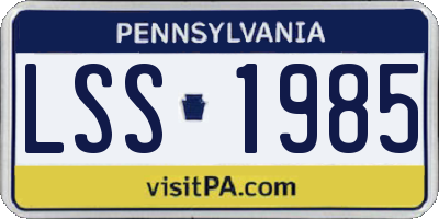 PA license plate LSS1985