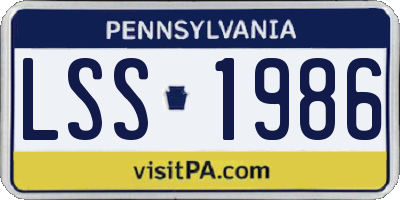 PA license plate LSS1986