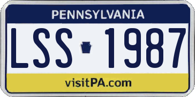 PA license plate LSS1987