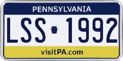 PA license plate LSS1992