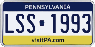 PA license plate LSS1993