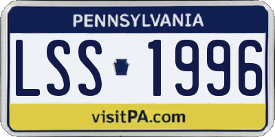 PA license plate LSS1996