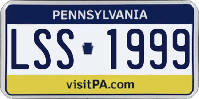 PA license plate LSS1999