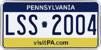 PA license plate LSS2004