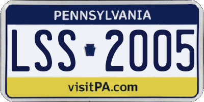 PA license plate LSS2005