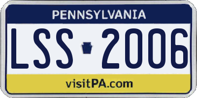 PA license plate LSS2006
