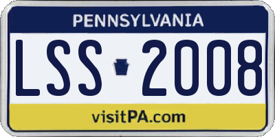PA license plate LSS2008