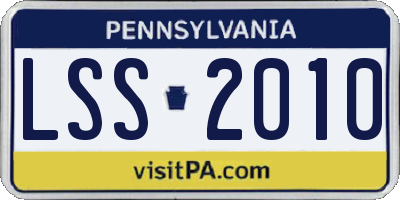 PA license plate LSS2010