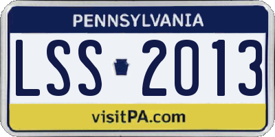 PA license plate LSS2013