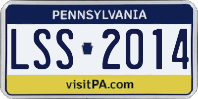 PA license plate LSS2014