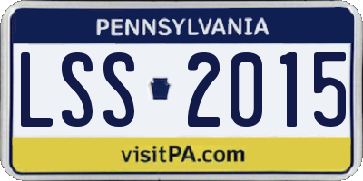 PA license plate LSS2015