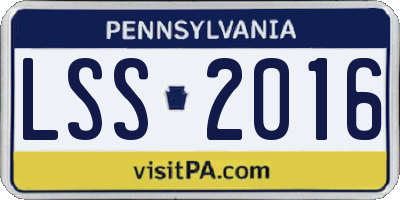 PA license plate LSS2016