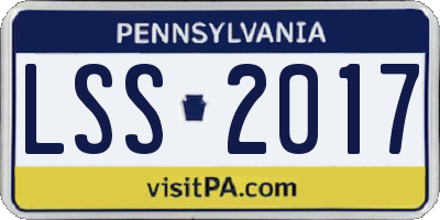 PA license plate LSS2017