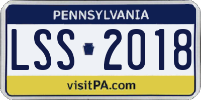 PA license plate LSS2018