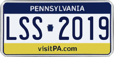 PA license plate LSS2019