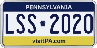 PA license plate LSS2020