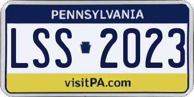 PA license plate LSS2023