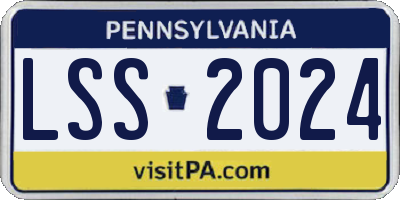 PA license plate LSS2024