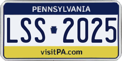PA license plate LSS2025