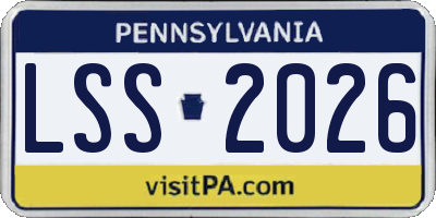 PA license plate LSS2026