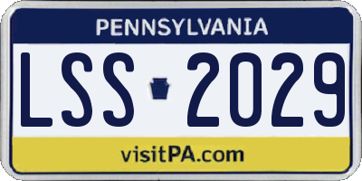 PA license plate LSS2029