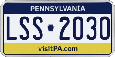 PA license plate LSS2030