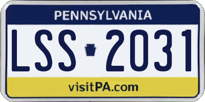 PA license plate LSS2031