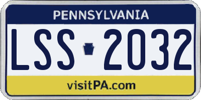 PA license plate LSS2032