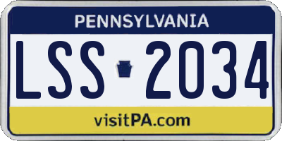 PA license plate LSS2034