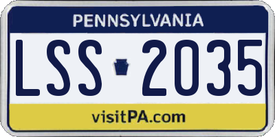 PA license plate LSS2035