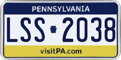 PA license plate LSS2038
