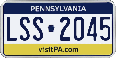 PA license plate LSS2045