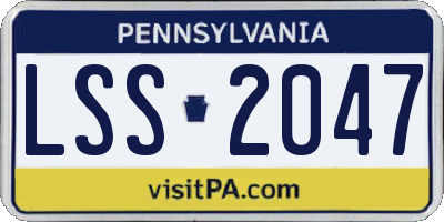 PA license plate LSS2047