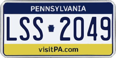 PA license plate LSS2049