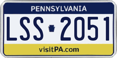 PA license plate LSS2051