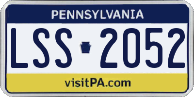 PA license plate LSS2052