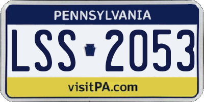 PA license plate LSS2053
