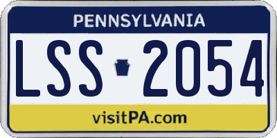 PA license plate LSS2054