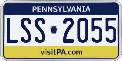 PA license plate LSS2055