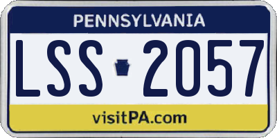 PA license plate LSS2057